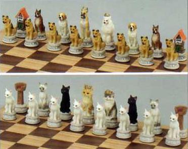 Dogs and Cats Chess Set